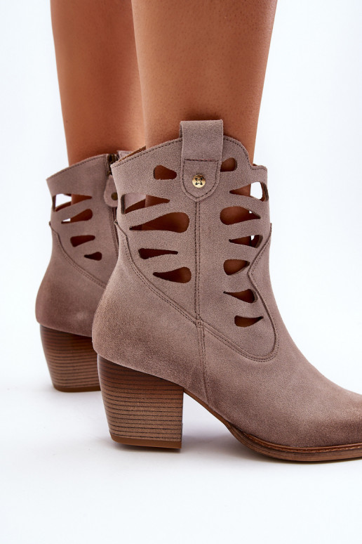 Haut Stiefel Mit Ausschnitten Es mussciejka 06412-04 Beige Haut Stiefel Mit Ausschnitten Es mussciejka 06412-04 Beige