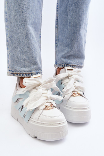 Zazoo 2F-7033 Chaussures modèle baskets avec une plateforme couleur bleue