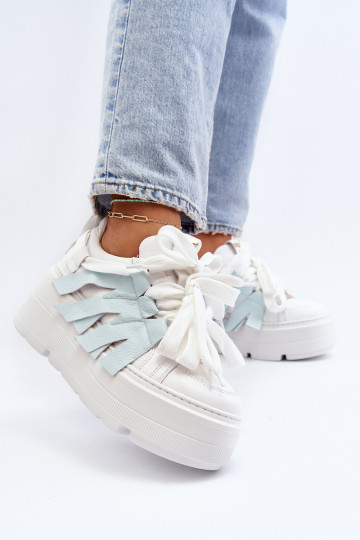 Zazoo 2F-7033 Chaussures modèle baskets avec une plateforme couleur bleue 2