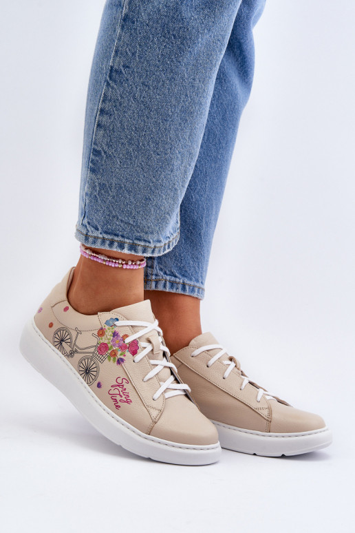 Zazoo 024/TAMARA Féminin Chaussures modèle baskets Peau beige Zazoo 024/TAMARA Féminin Chaussures modèle baskets Peau beige