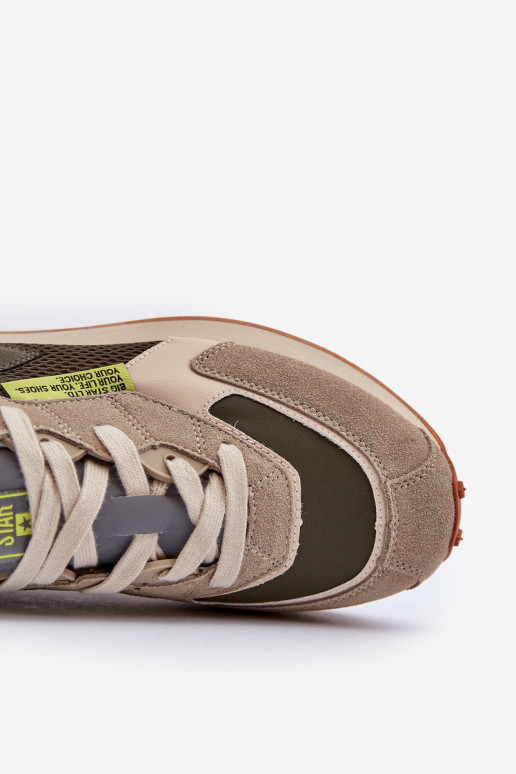 sportschoenen Sneakers model schoenen Het heeftnnen Memory Foam System Big Star NN174345 kaki kleuren