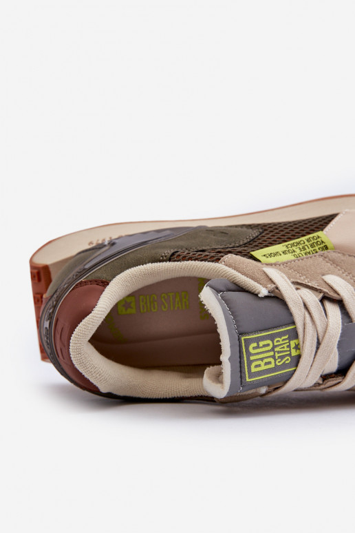 sportschoenen Sneakers model schoenen Het heeftnnen Memory Foam System Big Star NN174345 kaki kleuren