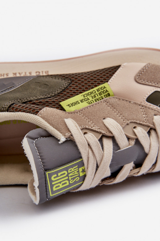 Turnschuhe Sneakers Stilvollllschuhe Männlich Memory Foam System Big Star NN174345 Khaki-Farbe