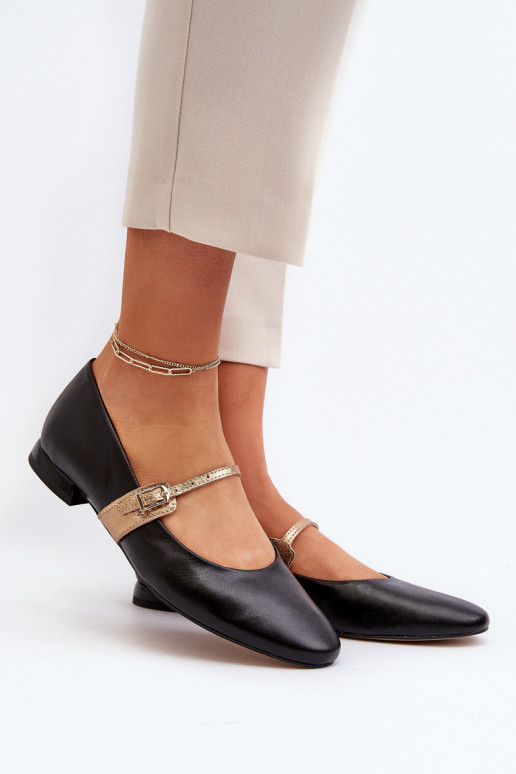 Ballerines Féminin avec des talons larges Laura Messi 2774 couleur noire