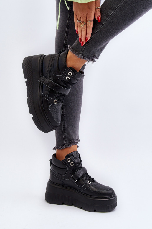 Zazoo 3450 Haut Sneakers Stilvollllschuhe Feminin schZuarze Farbe