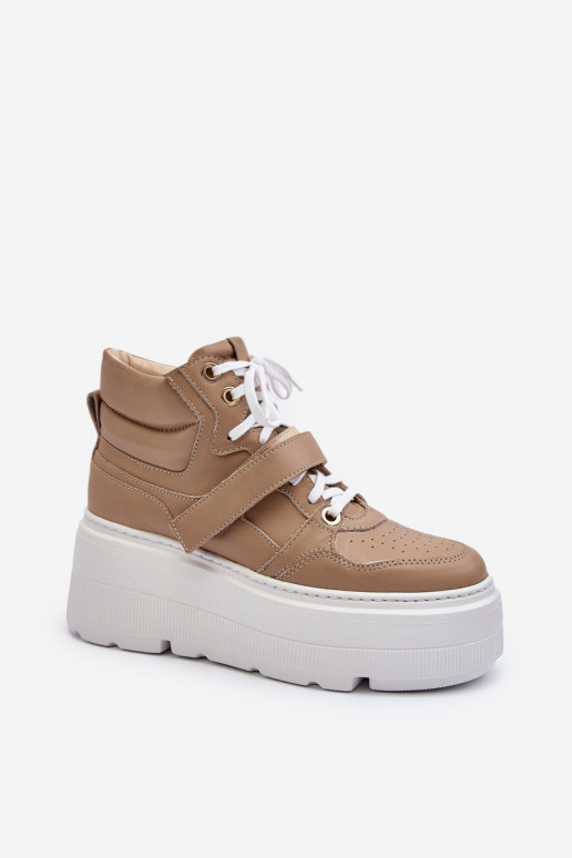 Zazoo 3450 Peau Chaussures modèle baskets Féminin beige Zazoo 3450 Peau Chaussures modèle baskets Féminin beige