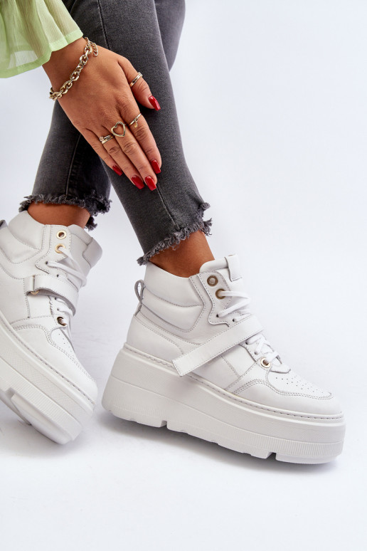 Zazoo 3450 Leer Sneakers model schoenen Dames Initte kleur Zazoo 3450 Leer Sneakers model schoenen Dames Initte kleur