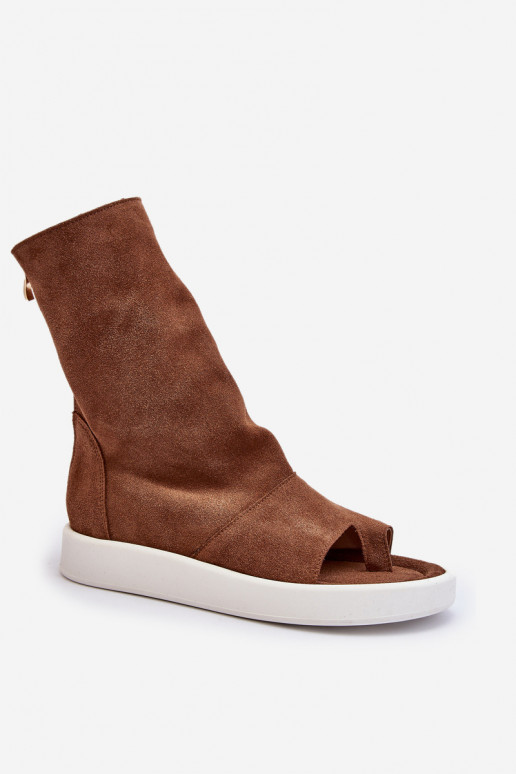 Zazoo 3441 Sandales femme en daimCholeÀka marron Zazoo 3441 Sandales femme en daimCholeÀka marron