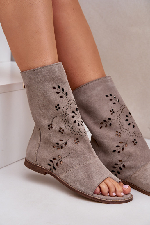 Zazoo 3437 Feminin INildledersandalen mit einem Stiefel Zum Schloss Beige Zazoo 3437 Feminin INildledersandalen mit einem Stiefel Zum Schloss Beige