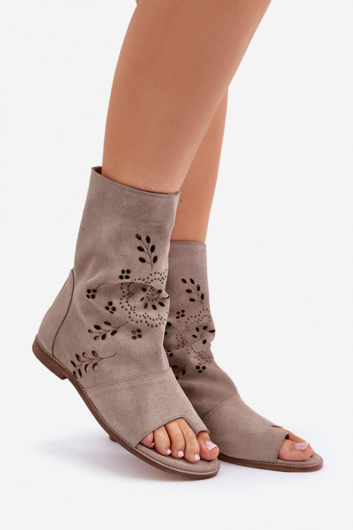 Zazoo 3437 Féminin Sandales en daim avec une botte Au Château beige Zazoo 3437 Féminin Sandales en daim avec une botte Au Château beige