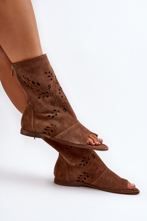 Zazoo 3437 Féminin Sandales en daim avec une botte Au Château marron Zazoo 3437 Féminin Sandales en daim avec une botte Au Château marron