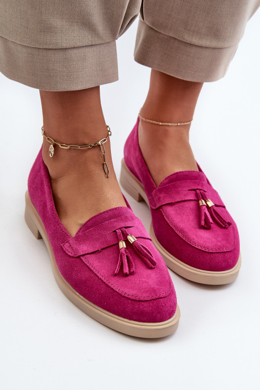 Zazoo 3420 Mocassins en daim Féminin avec des talons larges Fuskja Zazoo 3420 Mocassins en daim Féminin avec des talons larges Fuskja