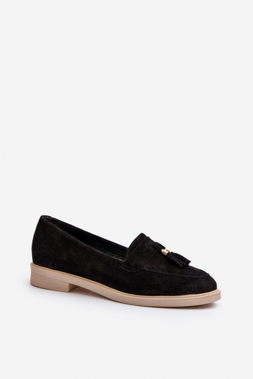 Zazoo 3420 Suède mocassins Dames met brede hakken zInart Zazoo 3420 Suède mocassins Dames met brede hakken zInart