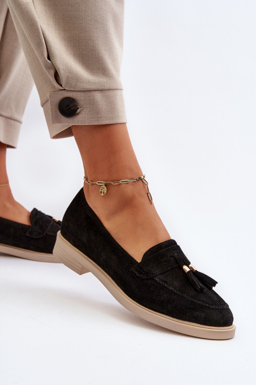 Zazoo 3420 Suède mocassins Dames met brede hakken zInart Zazoo 3420 Suède mocassins Dames met brede hakken zInart