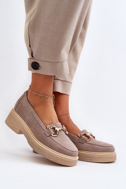 Zazoo 3429 INildledermokassins Feminin mit Ornamenten Cappuccino-Farbe Zazoo 3429 INildledermokassins Feminin mit Ornamenten Cappuccino-Farbe