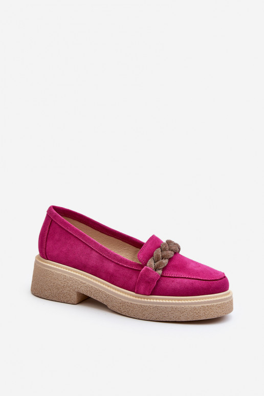 Zazoo 3429/IN Elegante suède mocassins met ornamenten roze Zazoo 3429/IN Elegante suède mocassins met ornamenten roze