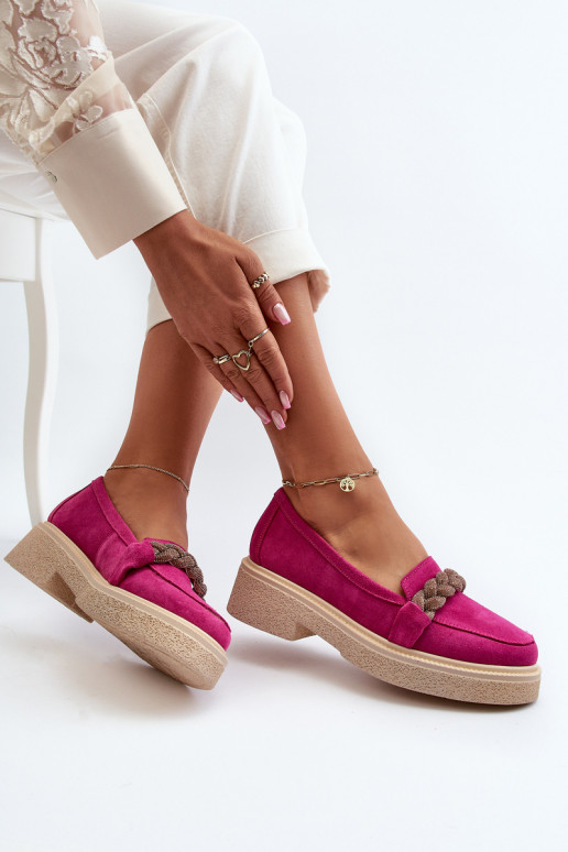Zazoo 3429/IN Elegante suède mocassins met ornamenten roze Zazoo 3429/IN Elegante suède mocassins met ornamenten roze