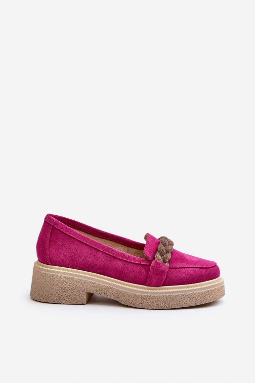 Zazoo 3429/IN Elegante suède mocassins met ornamenten roze Zazoo 3429/IN Elegante suède mocassins met ornamenten roze