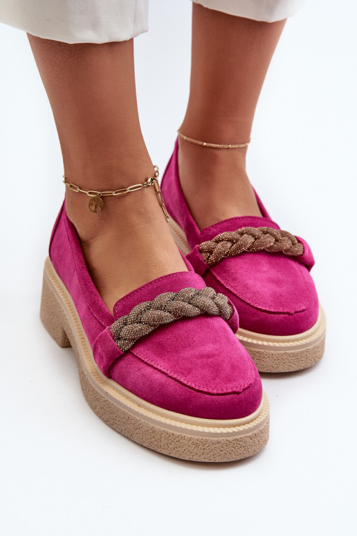 Zazoo 3429/IN Elegante suède mocassins met ornamenten roze Zazoo 3429/IN Elegante suède mocassins met ornamenten roze