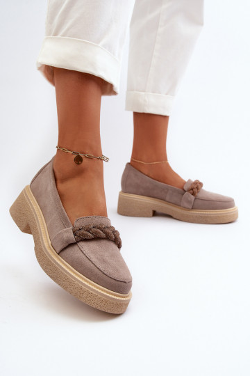 Zazoo 3429/DANS Mocassins élégants en daim avec des ornements couleur cappuccino