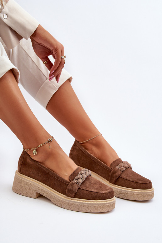 Zazoo 3429/DANS Mocassins élégants en daim avec des ornements marron Zazoo 3429/DANS Mocassins élégants en daim avec des ornements marron