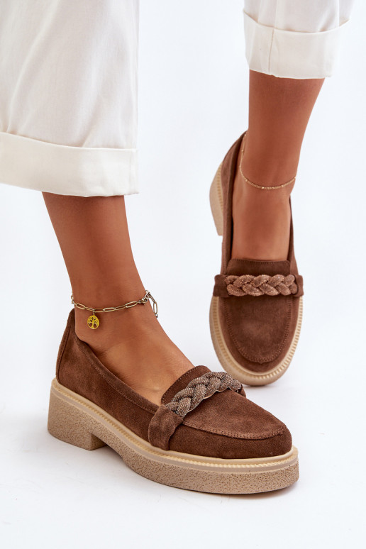 Zazoo 3429/DANS Mocassins élégants en daim avec des ornements marron Zazoo 3429/DANS Mocassins élégants en daim avec des ornements marron