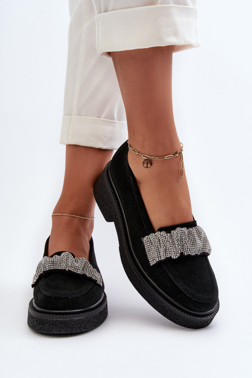 Zazoo 3419 dames mocassins van suède Met decoratieve streep zInart Zazoo 3419 dames mocassins van suède Met decoratieve streep zInart