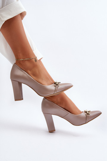 Zazoo 2453/OS Peau Chaussures avec des talons avec des coeurs nacre 2