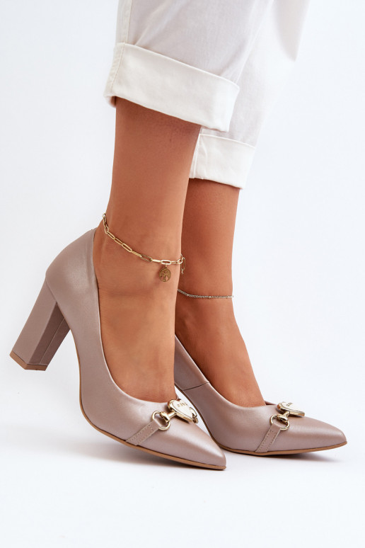 Zazoo 2453/OS Peau Chaussures avec des talons avec des coeurs nacre Zazoo 2453/OS Peau Chaussures avec des talons avec des coeurs nacre