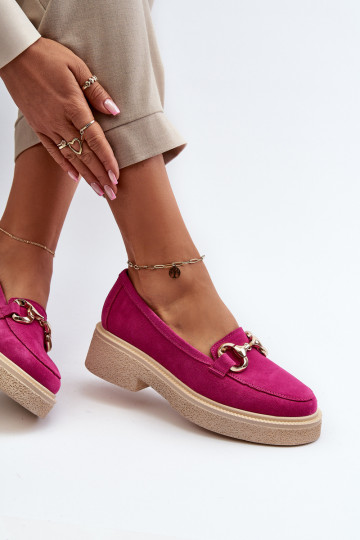 Zazoo 3429 Frauen Wildleder Mokassins mit Ornamenten in Rosa 2