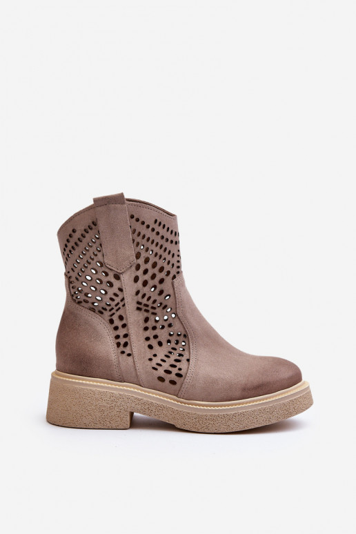 Zazoo 3470 INildlederschuhe Feminin mit breiten Absätzen mit durchbrochenen Elementen Cappuccino-Farbe Zazoo 3470 INildlederschuhe Feminin mit breiten Absätzen mit durchbrochenen Elementen Cappuccino-Farbe