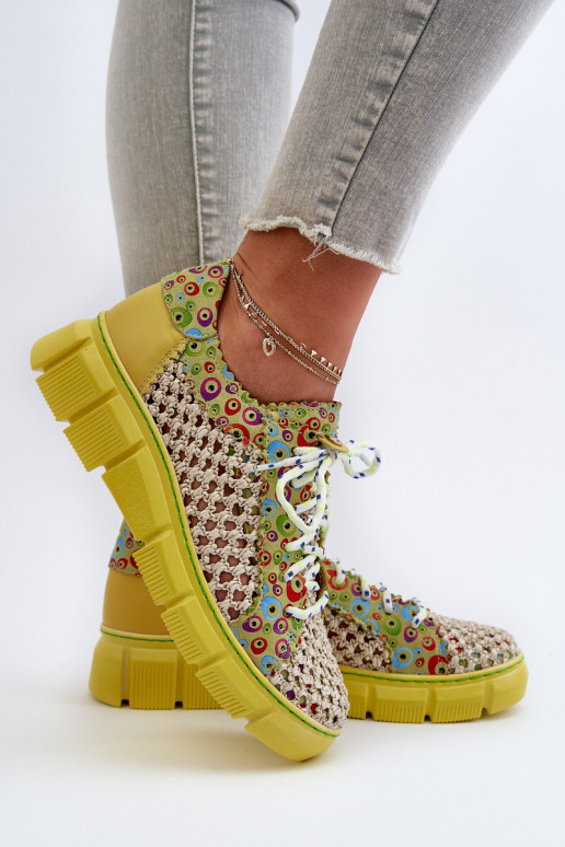 Dames Leer schoenen Het heeftciejka 05850-09 Limoen Dames Leer schoenen Het heeftciejka 05850-09 Limoen