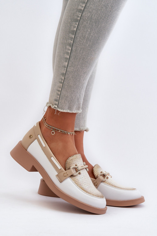 Leer Mocassins schoenen Dames Het heeftciejka 06493-11 INit-beige