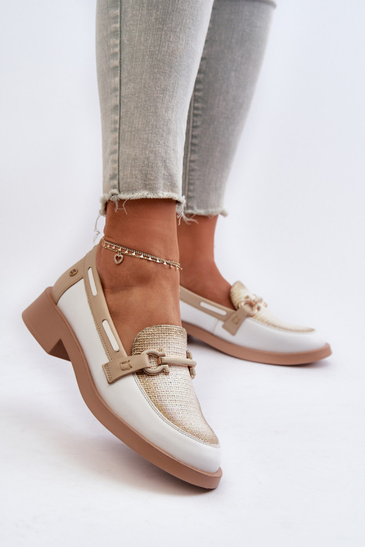 Leer Mocassins schoenen Dames Het heeftciejka 06493-11 INit-beige