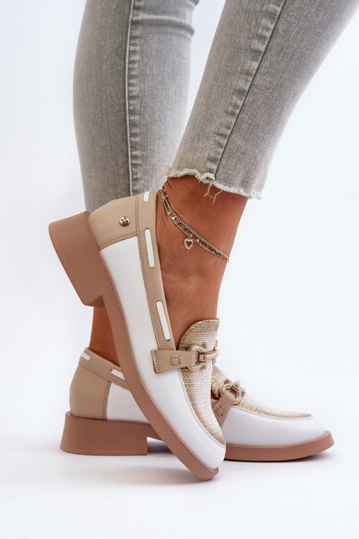 Leer Mocassins schoenen Dames Het heeftciejka 06493-11 INit-beige