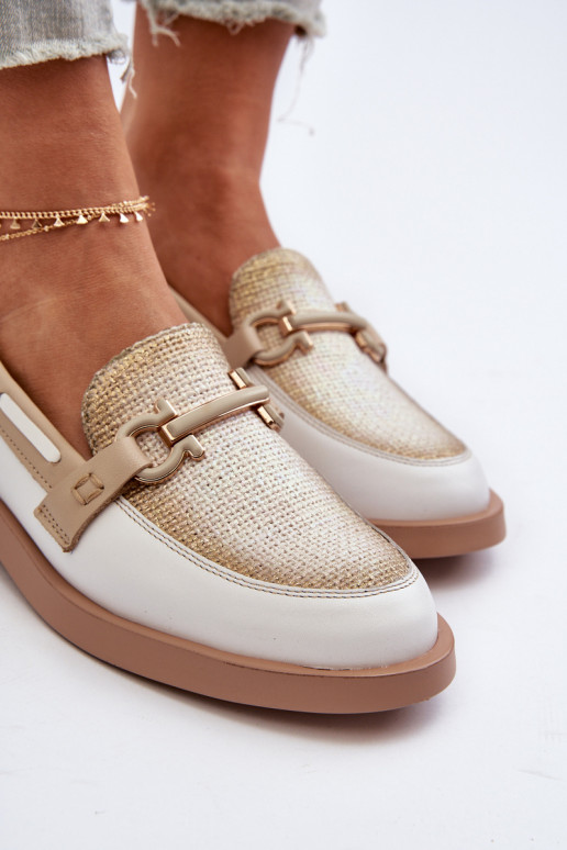 Leer Mocassins schoenen Dames Het heeftciejka 06493-11 INit-beige