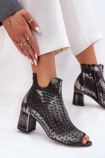 Haut Durchbrochene Stiefel Es mussciejka 05420-01 schZuarze Farbe