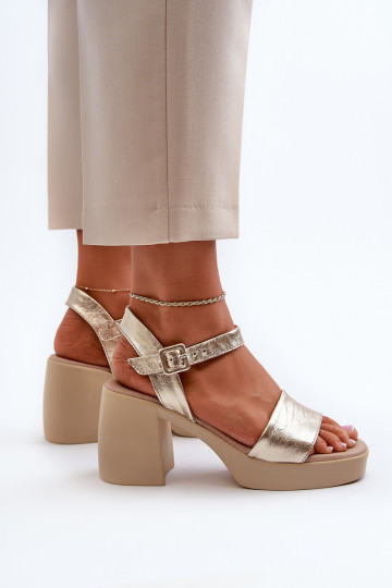 Zazoo 40386 Dames Dames sandalen Op Klok gouden kleur 2