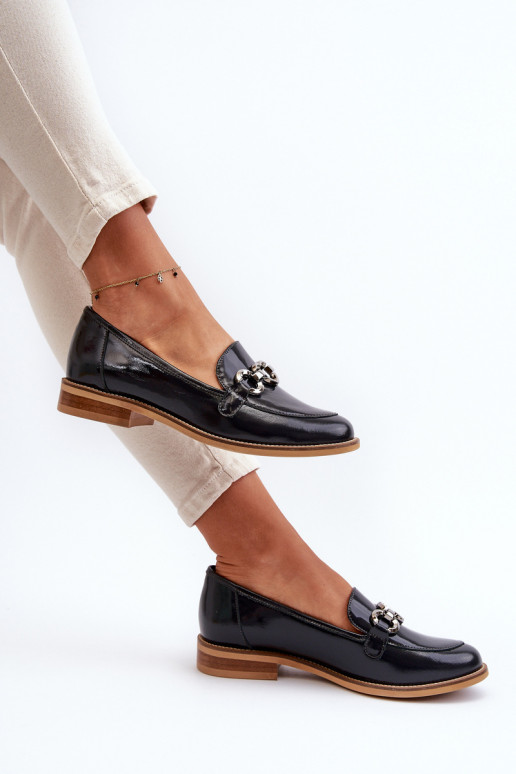 Peau Féminin Mocassins laqués Laura Messi 2760 bleu foncé Peau Féminin Mocassins laqués Laura Messi 2760 bleu foncé