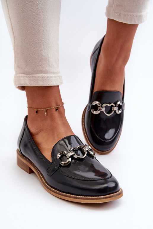 Peau Féminin Mocassins laqués Laura Messi 2760 bleu foncé Peau Féminin Mocassins laqués Laura Messi 2760 bleu foncé