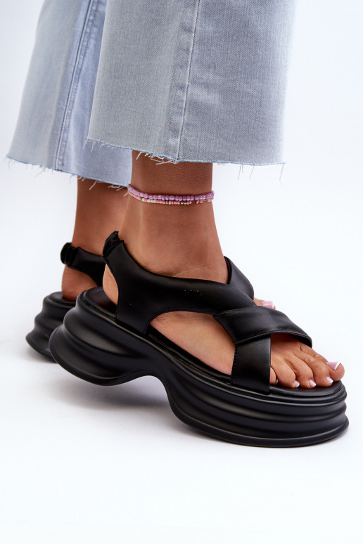 Damensandalen Feminin mit modischer Es mussssivsohle schZuarze Farbe GOE NN2N4106 Damensandalen Feminin mit modischer Es mussssivsohle schZuarze Farbe GOE NN2N4106