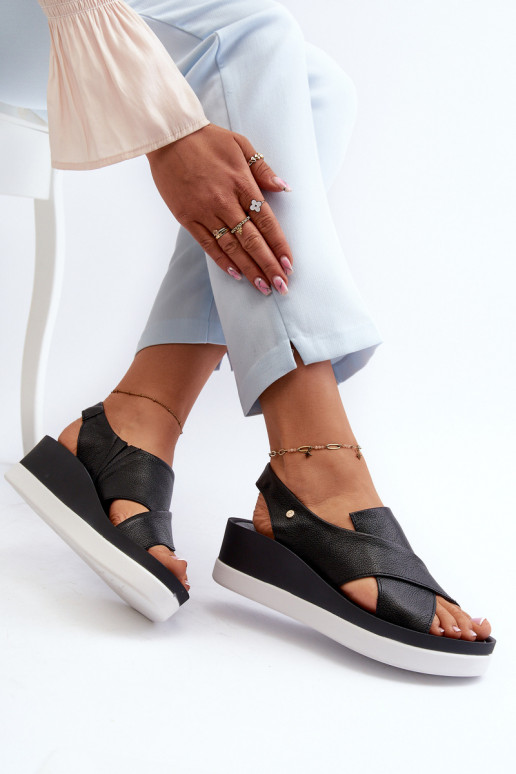 Zazoo 40256 Leer Platform sandalen zInart Zazoo 40256 Leer Platform sandalen zInart