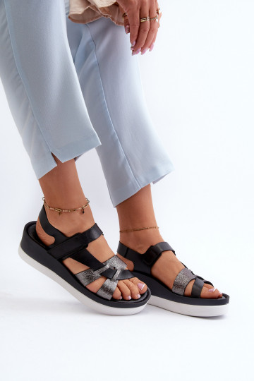 Zazoo 40397 dames sandalen met platform in zwarte kleur 2