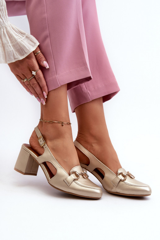 Damessandalen met hakken Het heeftciejka 06419-25 gouden kleur Damessandalen met hakken Het heeftciejka 06419-25 gouden kleur