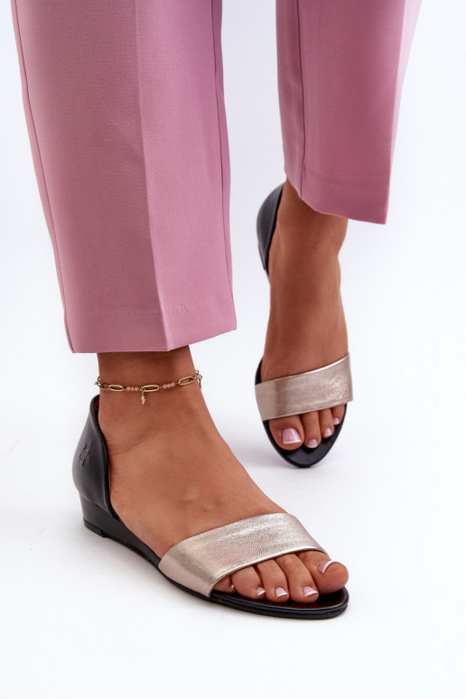 Damensandalen Es mussciejka 1971-67 SchZuarz und-goldene Farbe Damensandalen Es mussciejka 1971-67 SchZuarz und-goldene Farbe