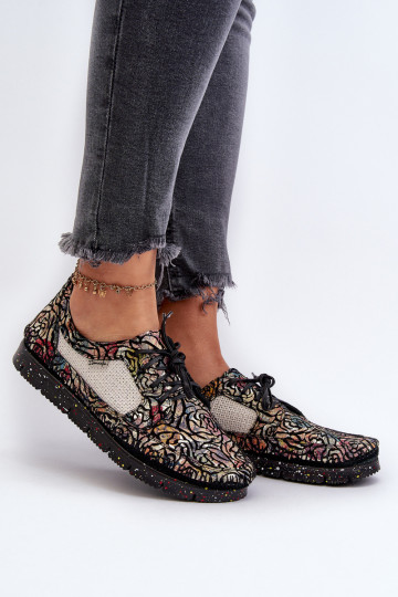 Gemustert Schuhe Feminin Es mussciejka 06347-01 schZuarze Farbe