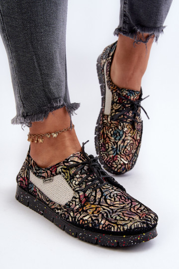 À motifs chaussures Féminin Il fautciejka 06347-01 couleur noire 2