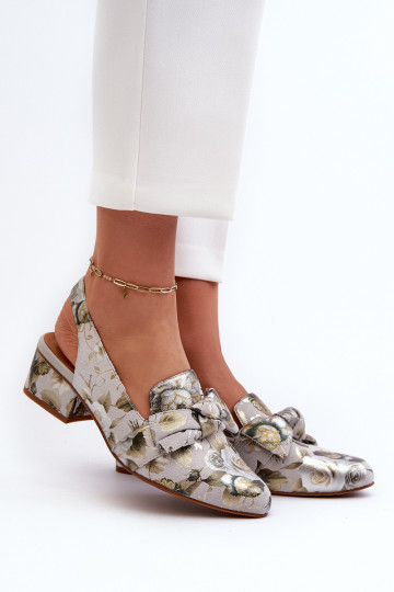 Dames Dames sandalen Op een lage hak met bloemen Het heeftciejka N6539-38 groene kleur 2