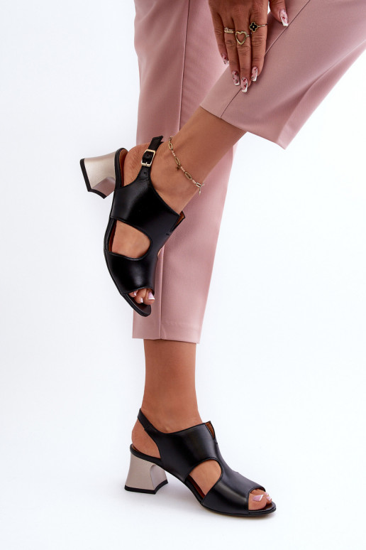 Damensandalen Haut mit Absätzen Es mussciejka 06566-01 schZuarze Farbe Damensandalen Haut mit Absätzen Es mussciejka 06566-01 schZuarze Farbe