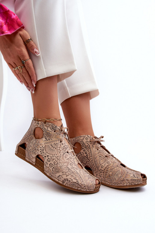 Met patroon Leer Laarzen Het heeftciejka 03426-02 beige Met patroon Leer Laarzen Het heeftciejka 03426-02 beige